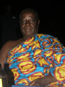 nana wearing kente cloth