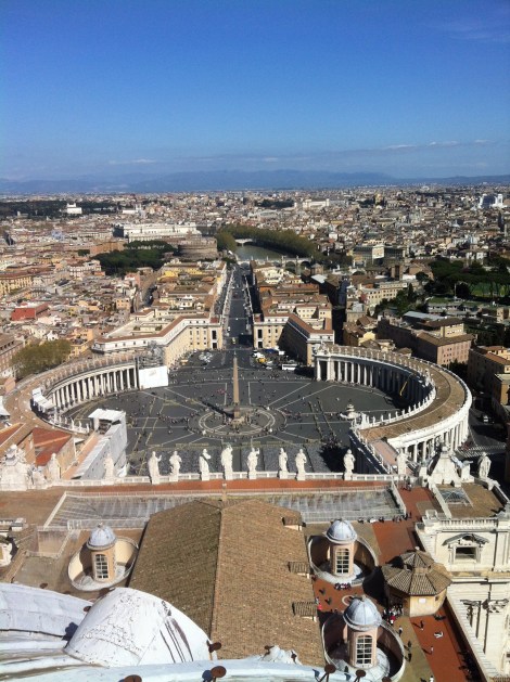 View from dome of St. Peter's Basilica.
