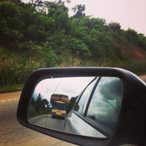 Right behind you! At least it's not a logging truck!