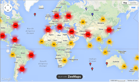 The perfect example of our globalised world: locations of students in my EdX course.